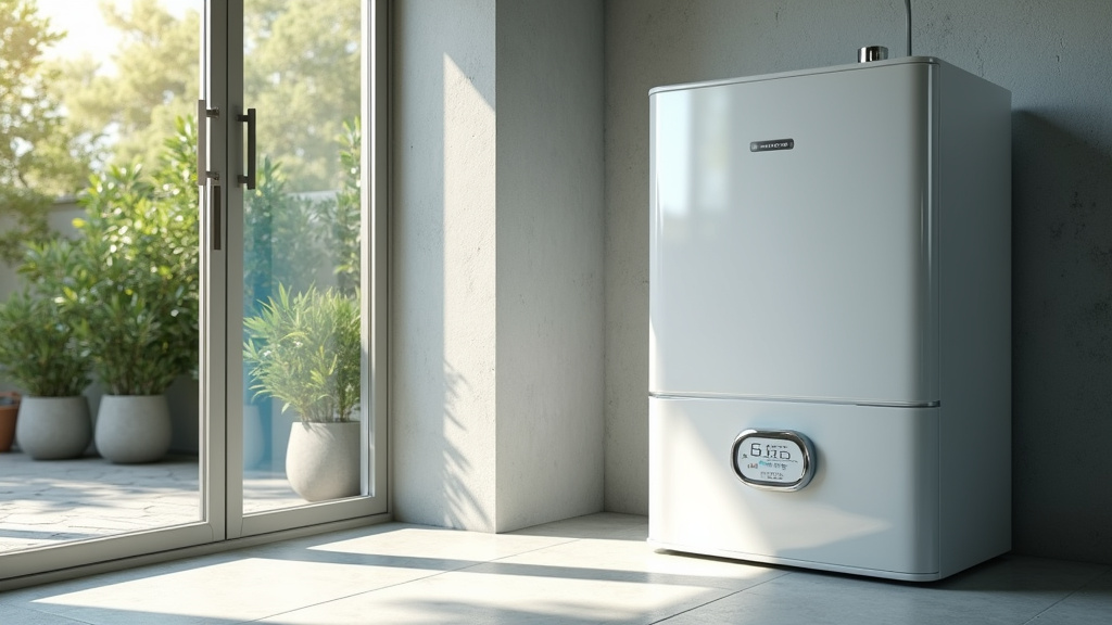 Famille utilisant un chauffe-eau thermodynamique connecté