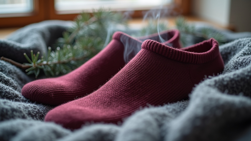 Schéma technique d'une chaussette chauffante montrant les éléments chauffants intégrés