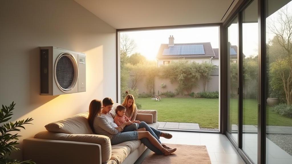 Technicien de GLE Chauffage en train d'installer une pompe à chaleur air/eau