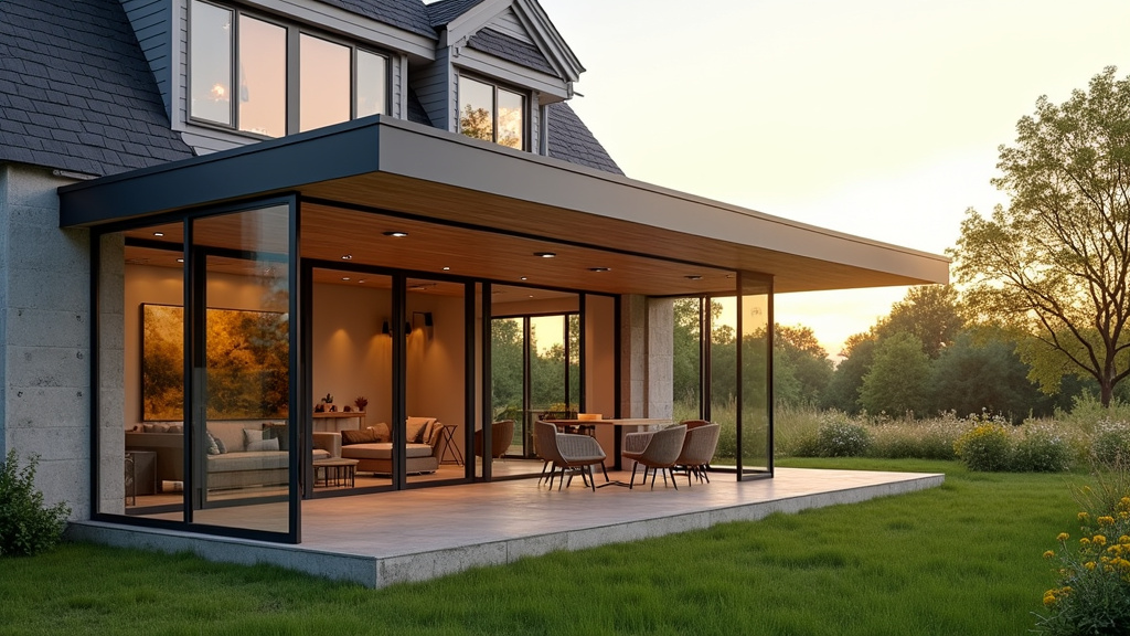 Détails architecturaux d'une véranda Rideau avec finitions personnalisées
