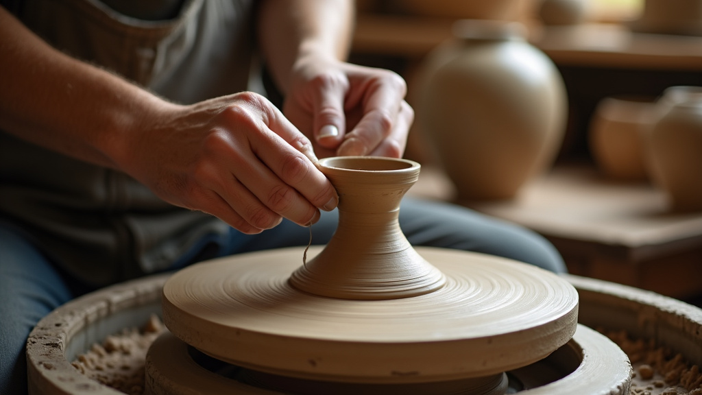 Atelier d'artisan avec outils traditionnels et modernes