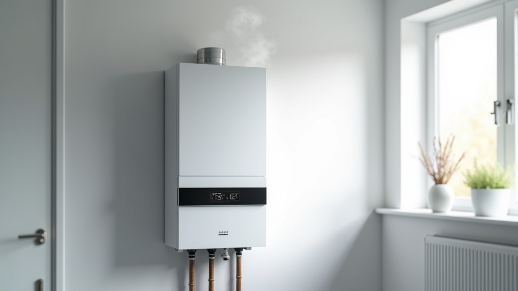 Radiateurs en fonte dans le salon chauffés par la chaudière à condensation