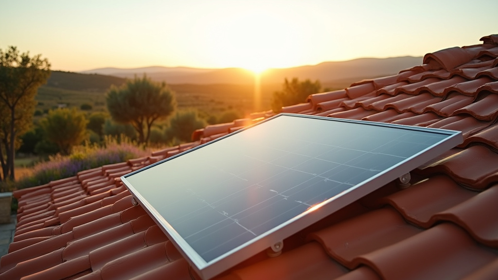 Installation de panneaux solaires Sunethic sur une terrasse avec vue sur les montagnes