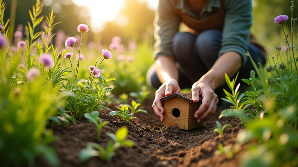 Plan paysager et rendu 3D d'un jardin écologique