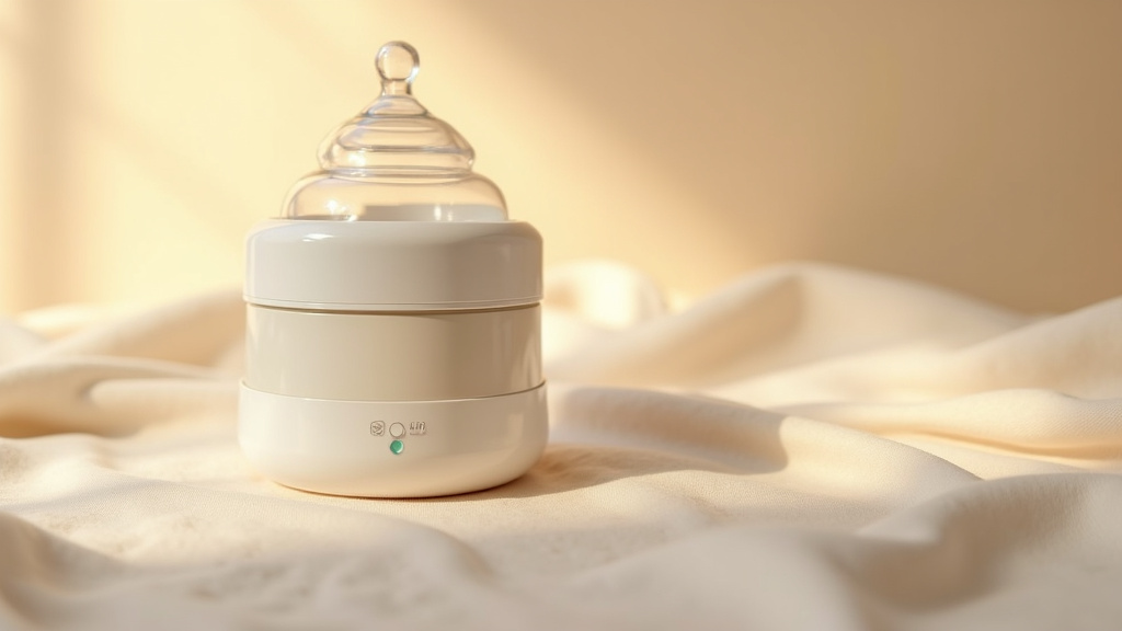 Chauffe-biberon moderne en utilisation dans une chambre parentale