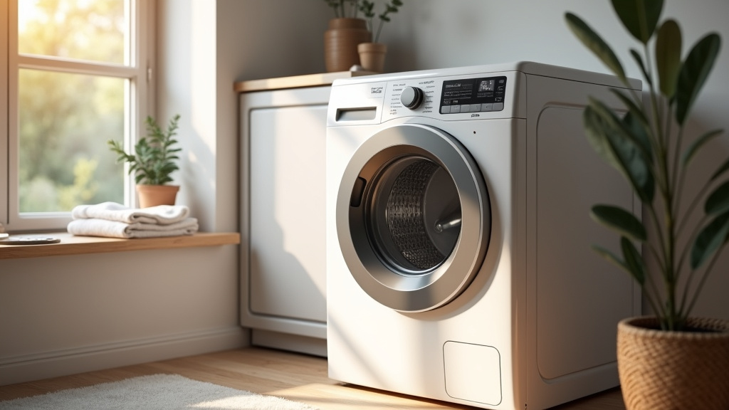 Détail du système de pompe à chaleur dans un sèche-linge A+++ ouvert